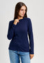 T-shirt manica lunga nodo al collo  - BLU