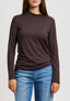 T-shirt manica lunga nodo al collo  - MARRONE
