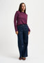 T-shirt manica lunga nodo al collo  - BORDEAUX