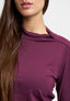 T-shirt manica lunga nodo al collo  - BORDEAUX