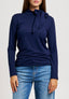 T-shirt manica lunga lacci al collo - BLU