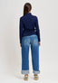 T-shirt manica lunga lacci al collo - BLU