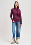 T-shirt manica lunga lacci al collo - BORDEAUX