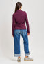 T-shirt manica lunga lacci al collo - BORDEAUX