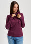 T-shirt manica lunga lacci al collo - BORDEAUX