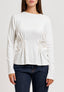T-shirt manica lunga con pinces vita - BIANCO