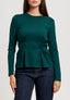 T-shirt manica lunga con pinces vita - VERDE