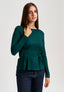 T-shirt manica lunga con pinces vita - VERDE