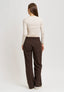 T-shirt girocollo a righe - BEIGE