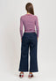 T-shirt girocollo a righe - BORDEAUX