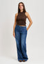 Top in maglia a costine con lurex - MARRONE