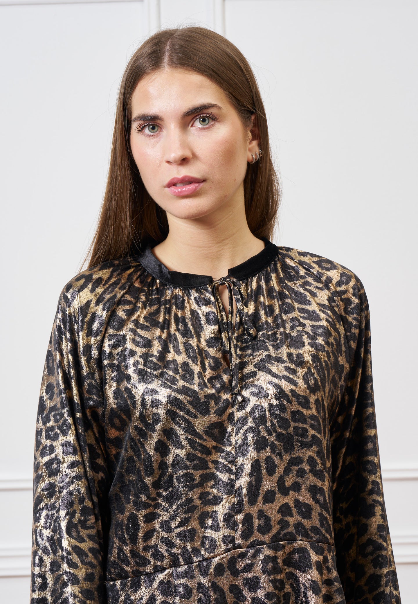 Vestito corto stampato metalizzato